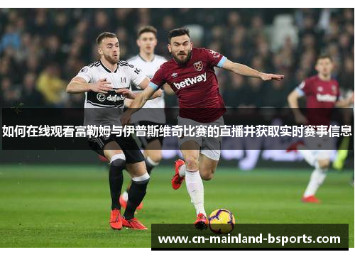 如何在线观看富勒姆与伊普斯维奇比赛的直播并获取实时赛事信息